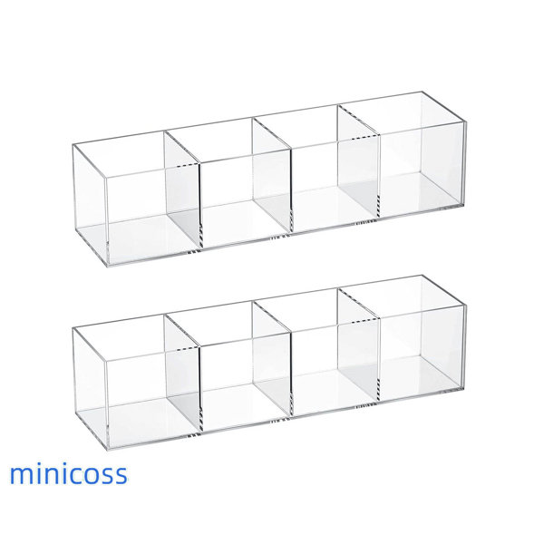 MINICOSS 4 Compartment Organizer 2 Pieces Acrylic Cube Organizer Wayfair